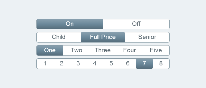 Switches with 2, 3, 5, and 8 options